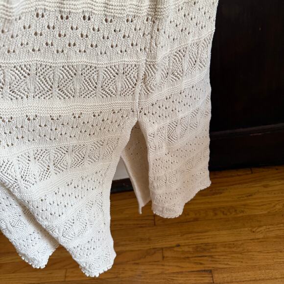 SALTWATER LUXE | Cream Crochet Knit Sweater Midi Dress | Large - Picture 5 of 9